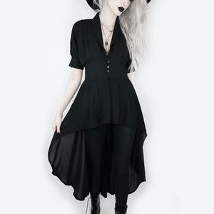 Woven Dip Hem Kimono